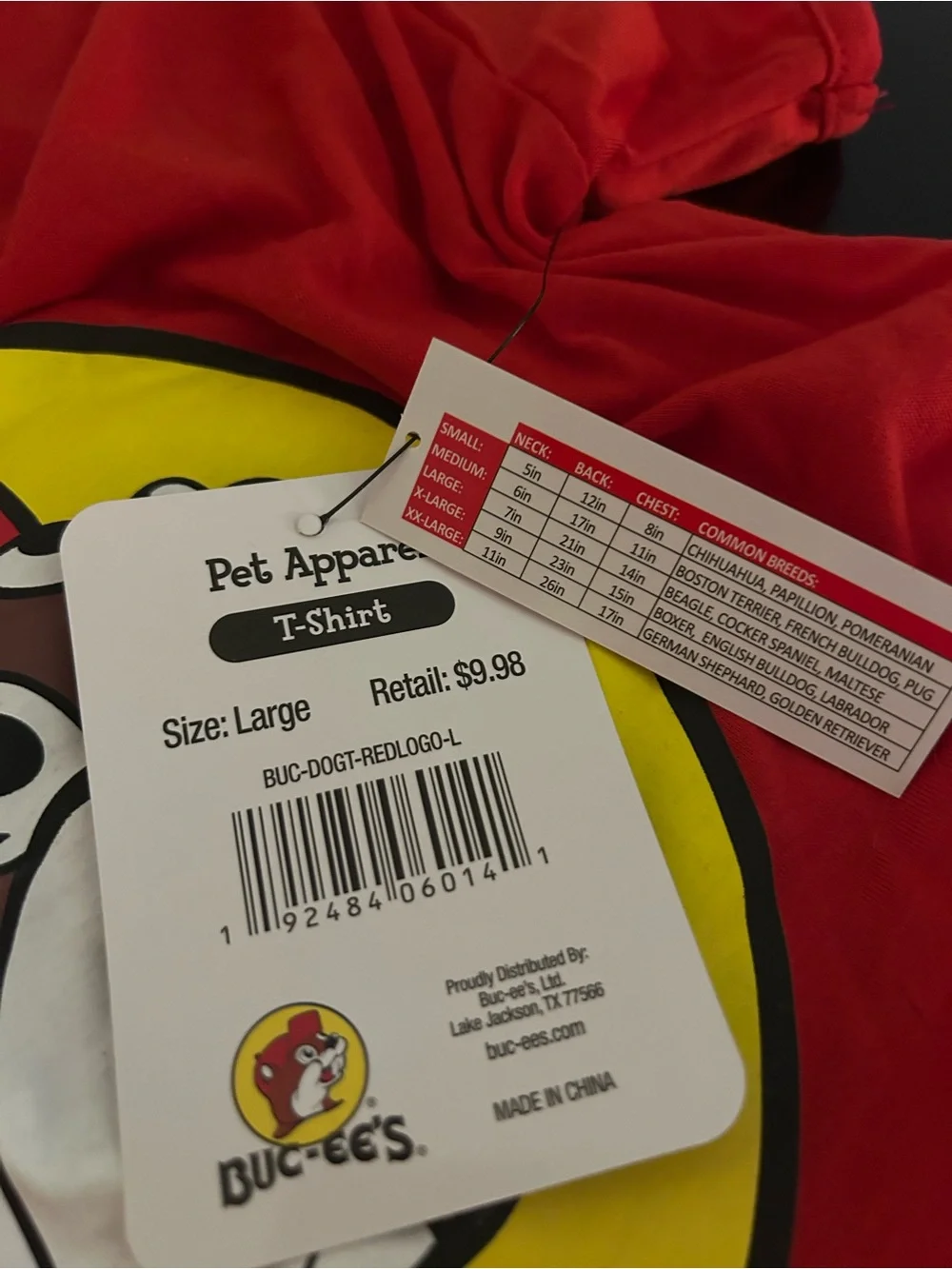 Dog Buccee’s Red Graphic Tee with Mascot - L